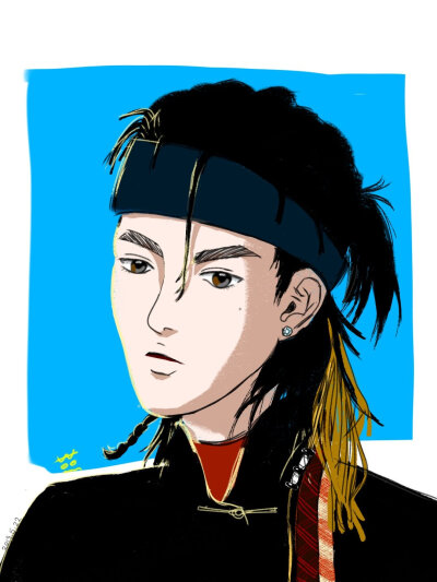吴亦凡 kris 手绘漫画 素描卡通头像偶像男明星演唱会造型西装古装