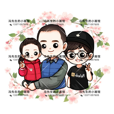 私人定制q版卡通人物头像,手绘头像,手绘全家福,情侣头像,提供一个