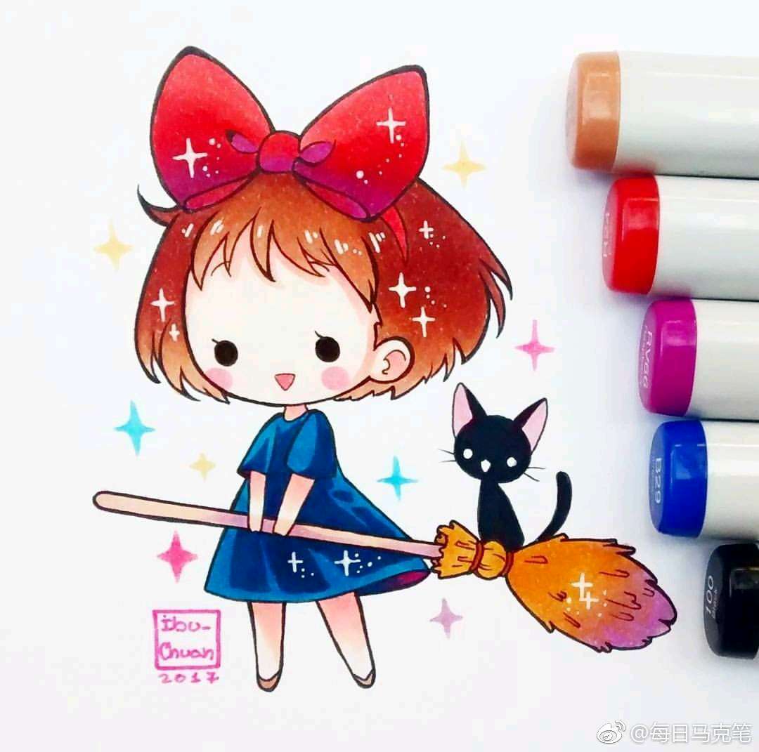 马克笔 q版 卡通 手绘
