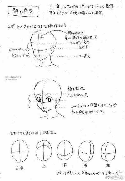 绘画教程 人体五官及头发画法 不同角度的头部轮廓