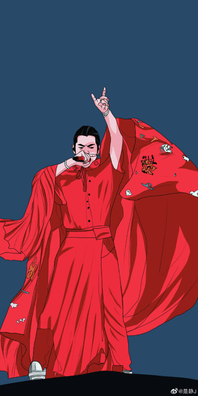 吴亦凡 kris 手绘漫画 素描卡通头像偶像男明星中国新说唱