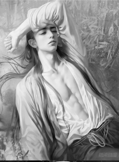 竹雨渐 隐山梦谈 法吉特 画一般的男子