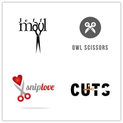 一组很有创意的剪刀logo设计欣赏,非常适合理发店或裁缝铺使用