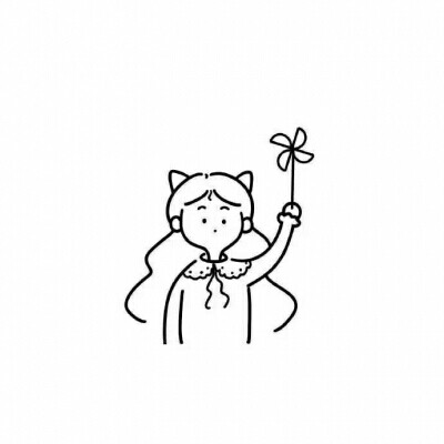 简笔画女孩有颜色
