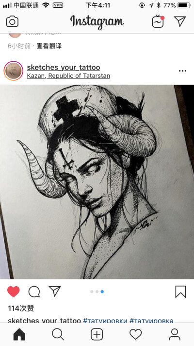 纹身图案参考 insgram 黑白简约线条