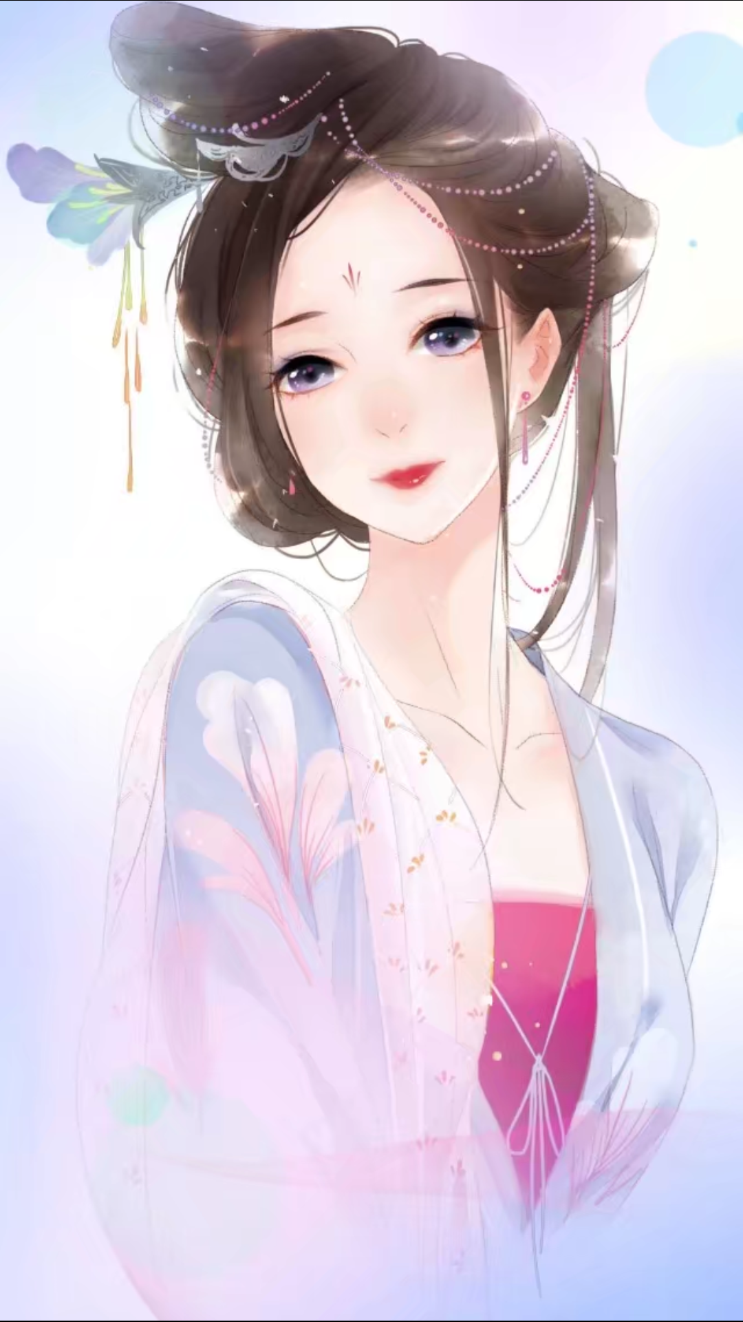 唯美插画手绘清新少女