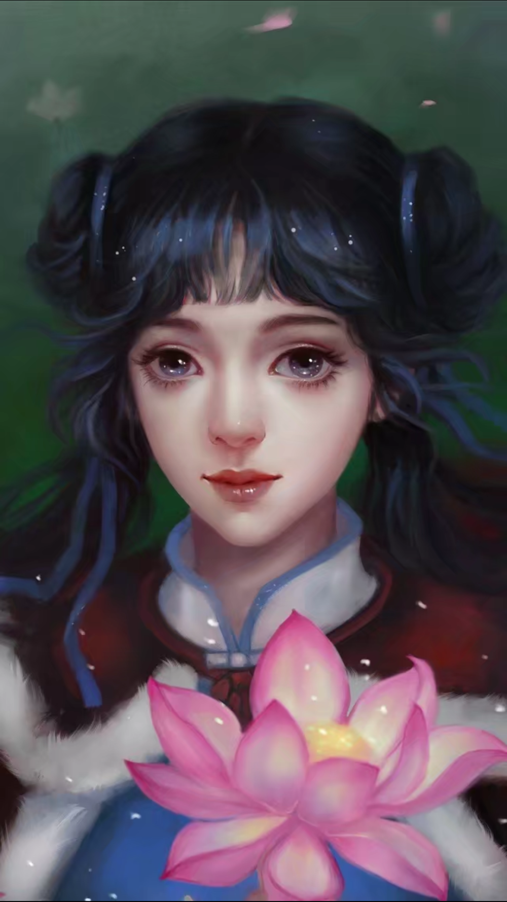 唯美清新手绘插画美女