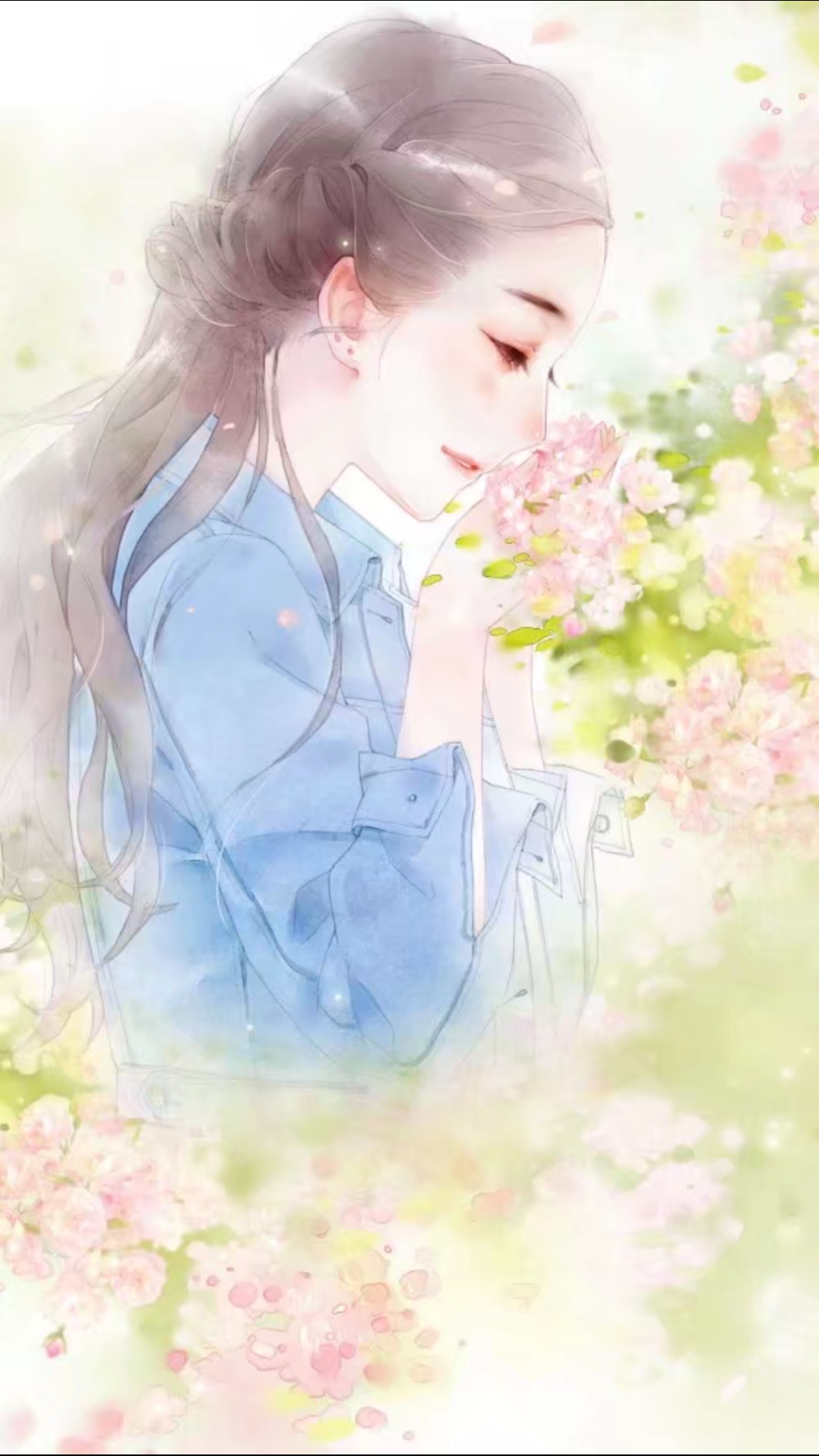 唯美清新手绘插画少女