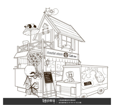 建筑.线稿.小房子.