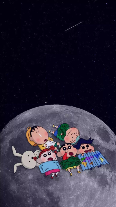 壁纸 蜡笔小新 月球