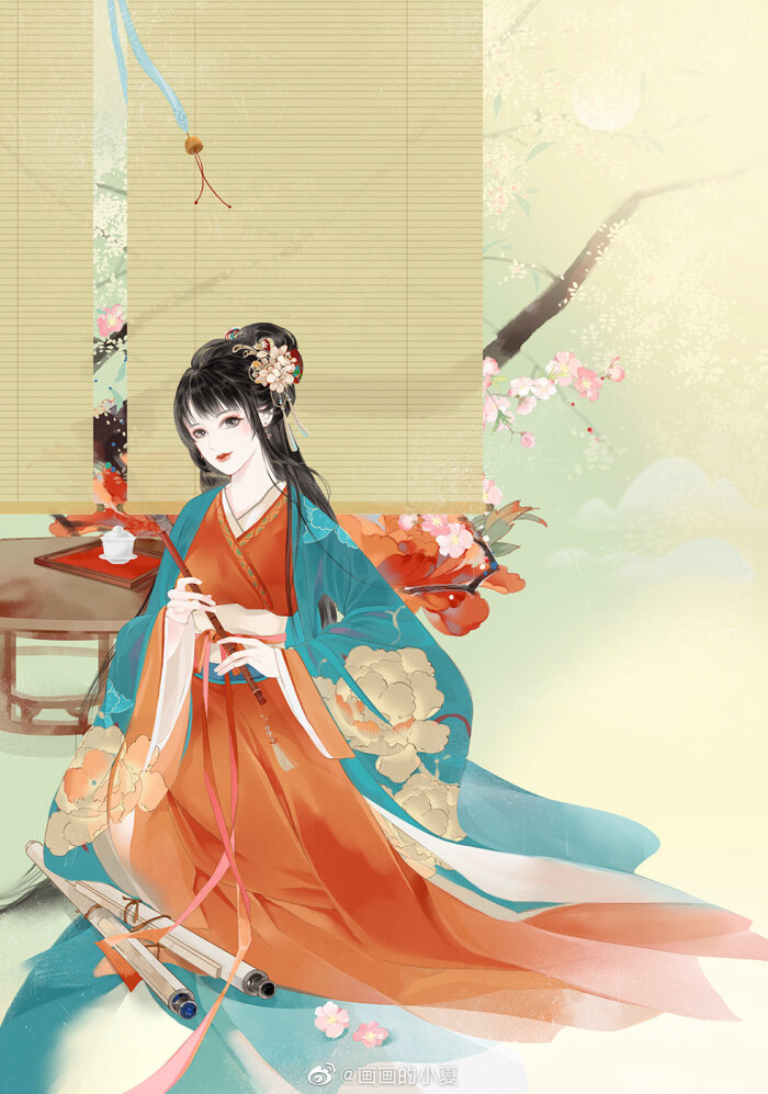 〔 古风美人 〕作者" 画画的小夏