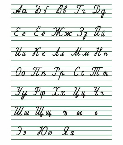 俄语字母书写笔画图片