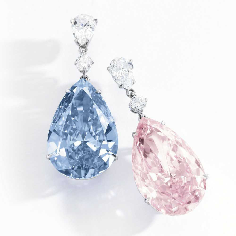 54ct fancy vivid blue 蓝钻 if 净度,type iib 型钻石,水滴形切割