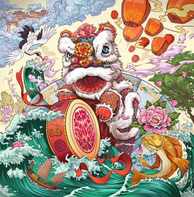 牡丹 插画