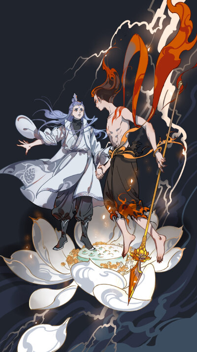 哪吒敖丙画师微博id【学习君】