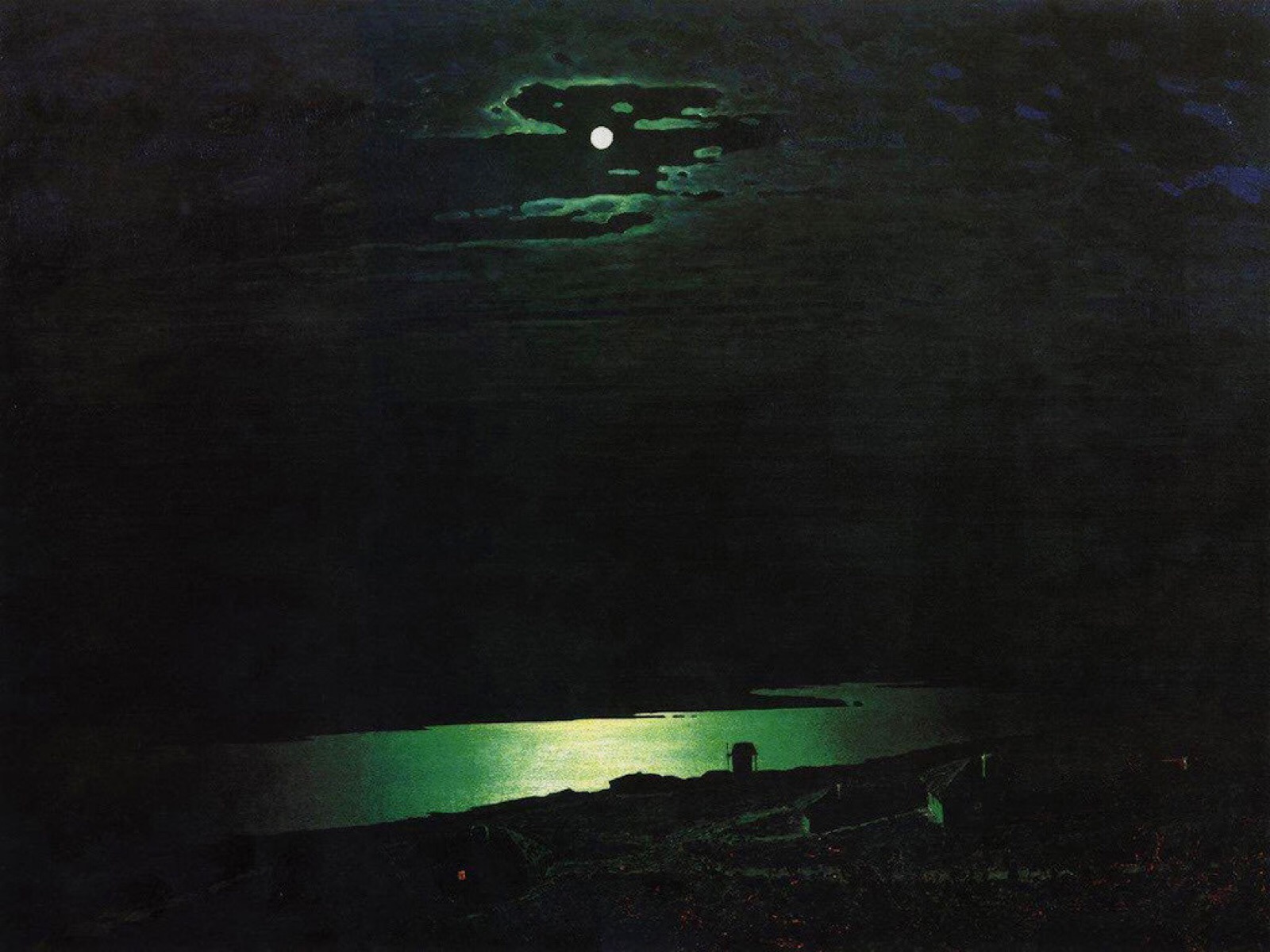 列宾第聂伯河上的月夜图片