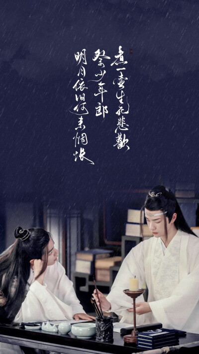 博君一肖陈情令 蓝忘机 魏无羡壁纸 cr.请君倾耳 微博