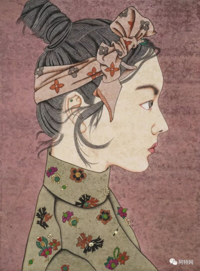 《蒙古妇女》着力表现的是少数名族内在的精神气质与品格,做着用工笔