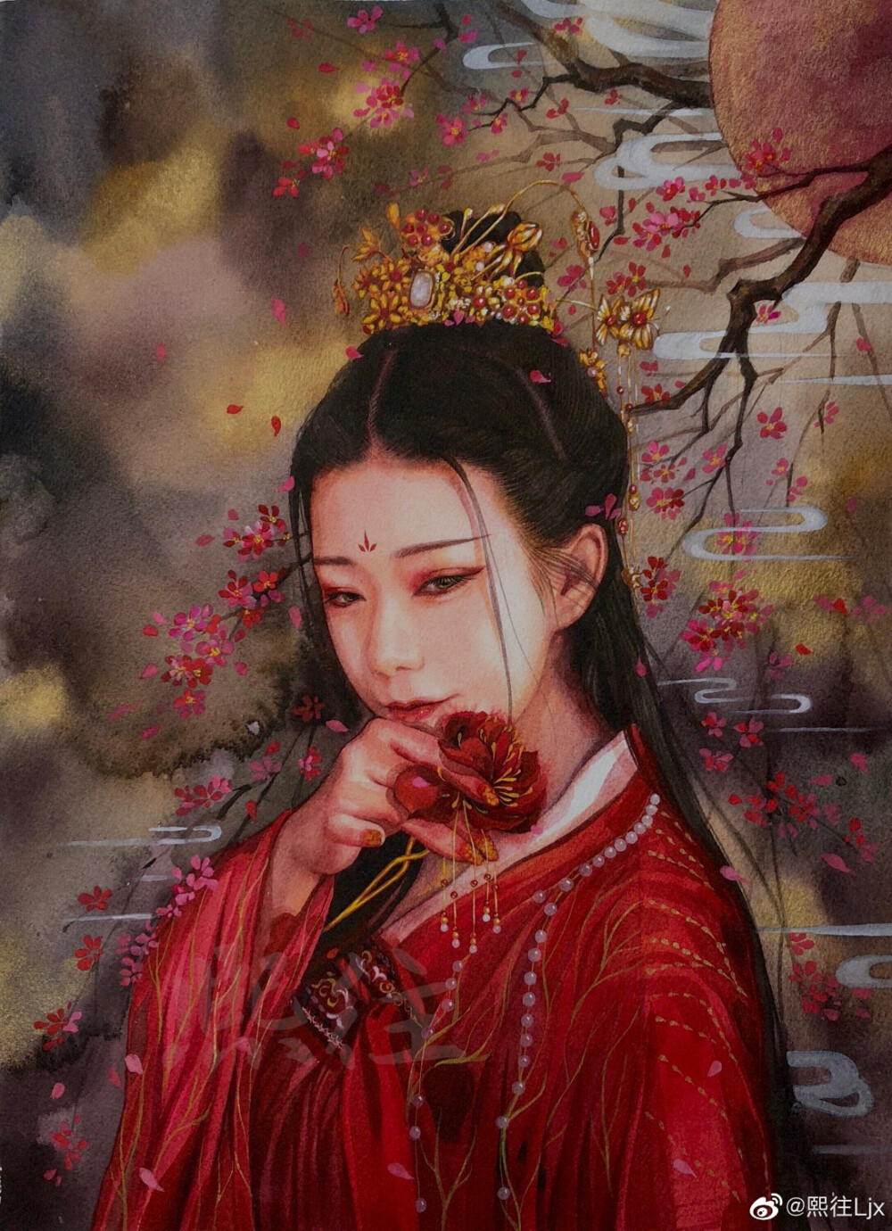 水彩古风人物手绘作者熙往ljx67