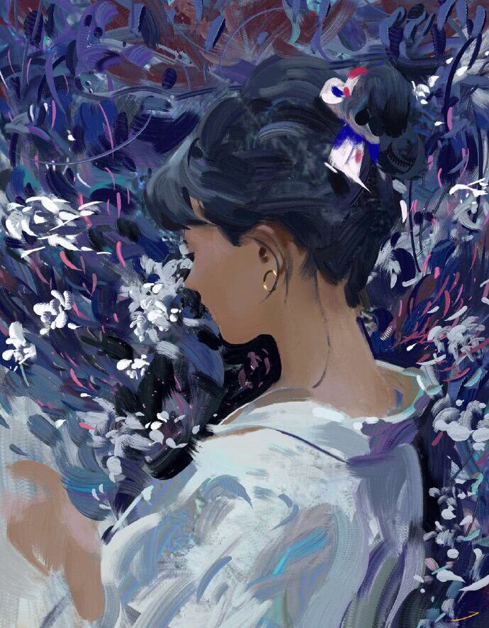 插画师huaishen j 人物油画