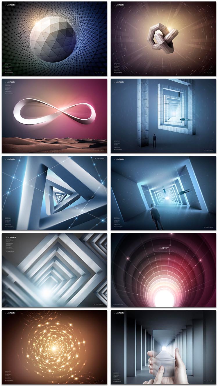 10张空间感科技未来智能场景商务企业电影广告海报psd素材模板设计
