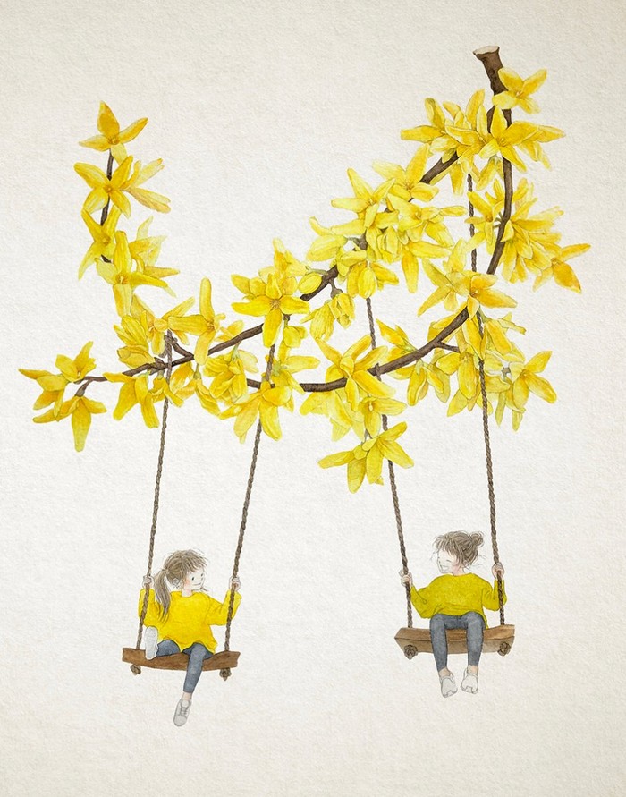 花秋千 ~ 插画师rosa作品