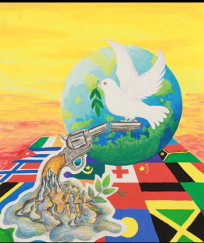 战争与和平美术作业图片