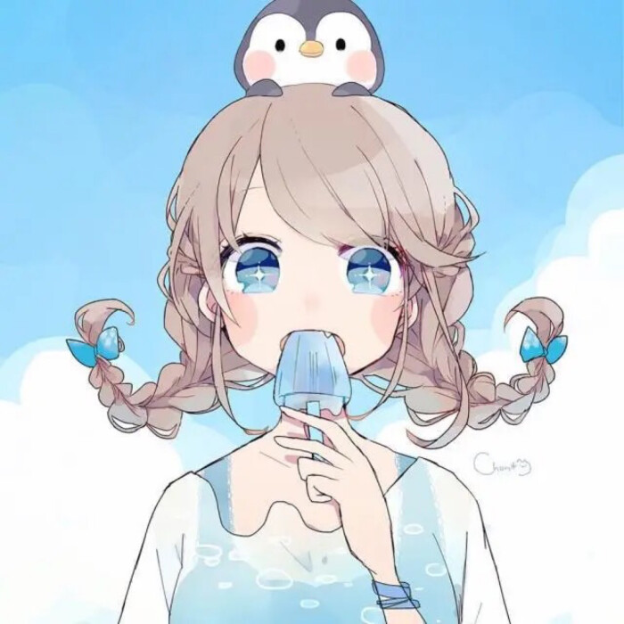 闺蜜头像 甜美女生插画