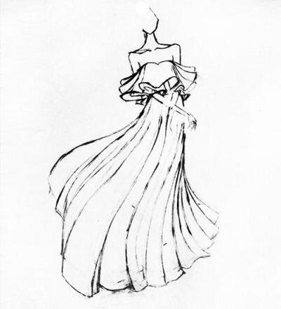 手绘礼服设计图铅笔画图片