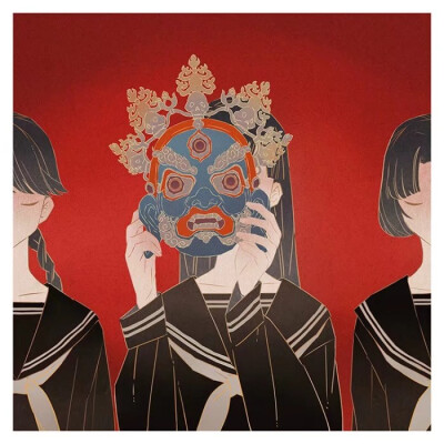 动漫古风情头红白