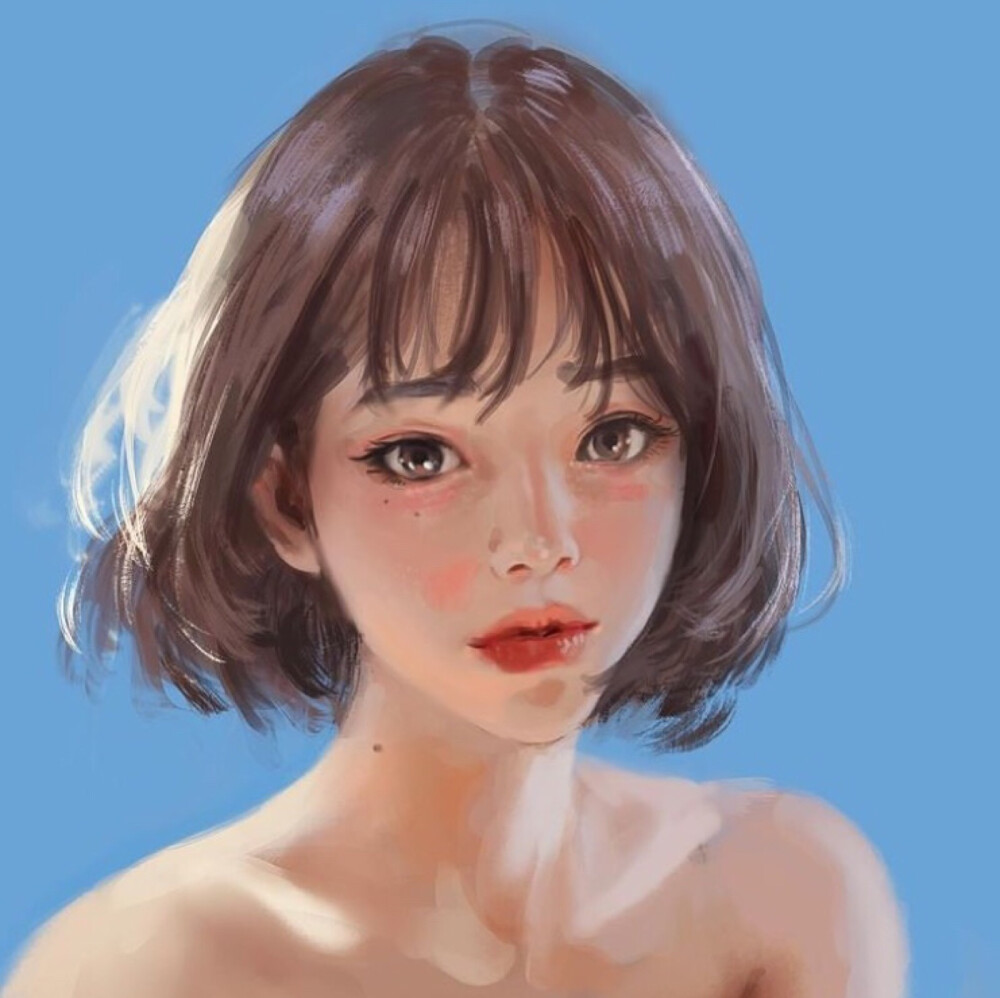 头像 动漫 插画 另类 独特 少女哇