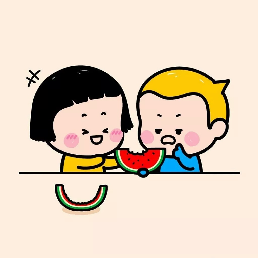 情侣头像吃瓜图片