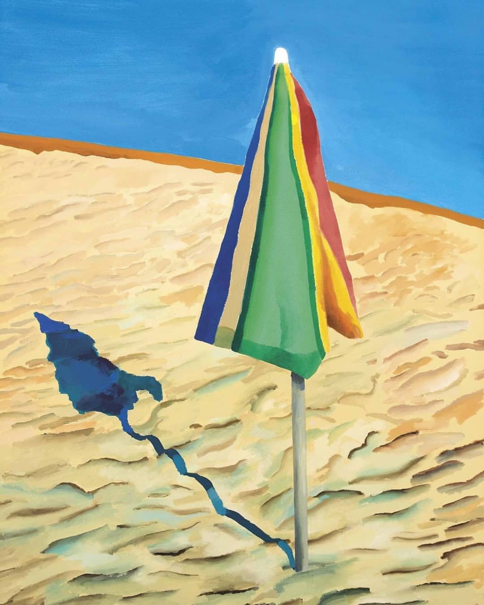 沙滩伞,1971年(英国画家大卫·霍克尼作品)