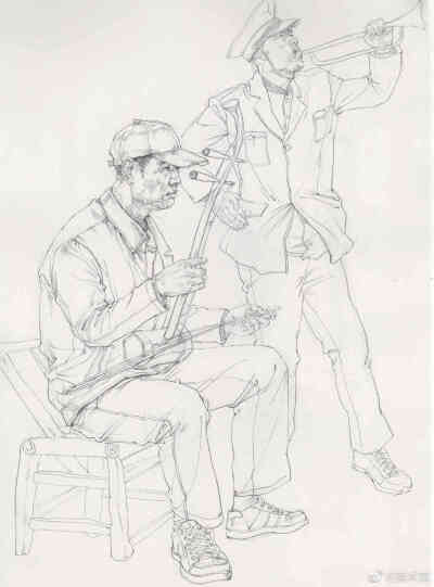 国美风线性速写组合