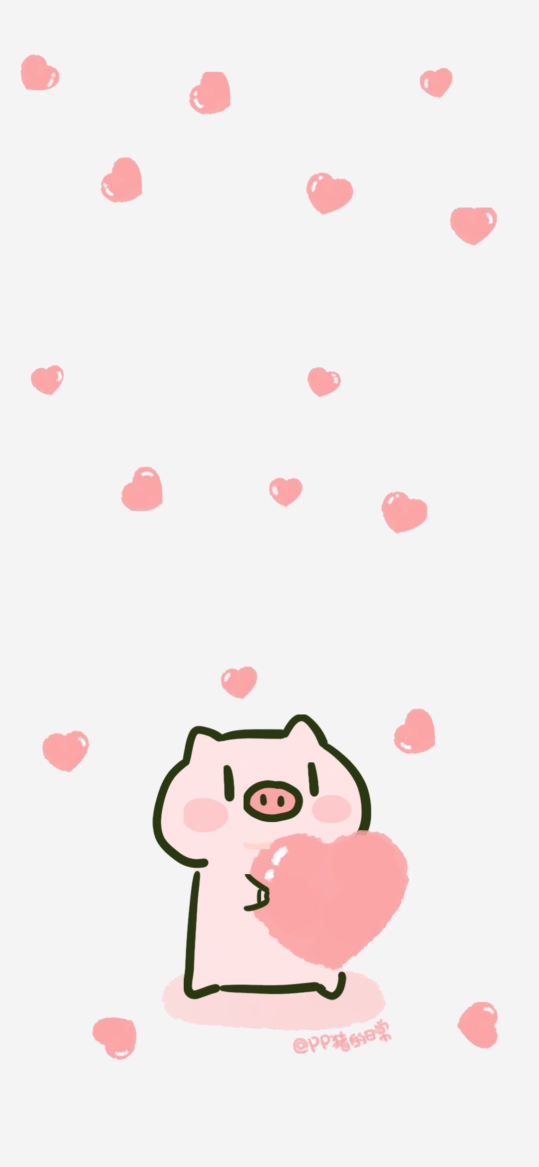 手机壁纸猪猪 少女心图片