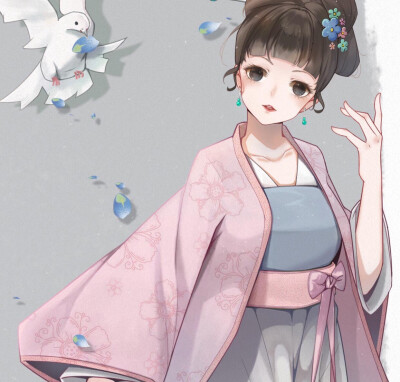 古风美人 手绘水彩