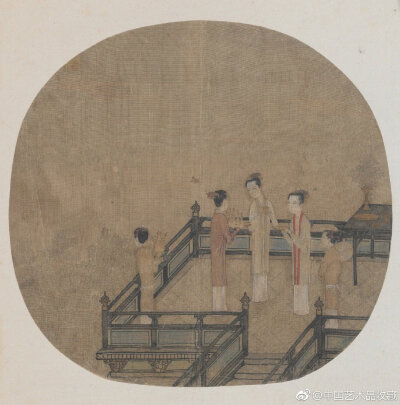 【周末图卷—宋 刘宗古《瑶台步月图】写中秋仕女赏月情景,人物纤秀
