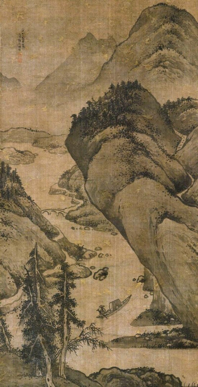 宋旭 峡江渔归渔隐这样的题材始于宋代,在元代风靡一时,元四家都画过
