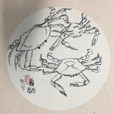 螃蟹的素描简笔画图片