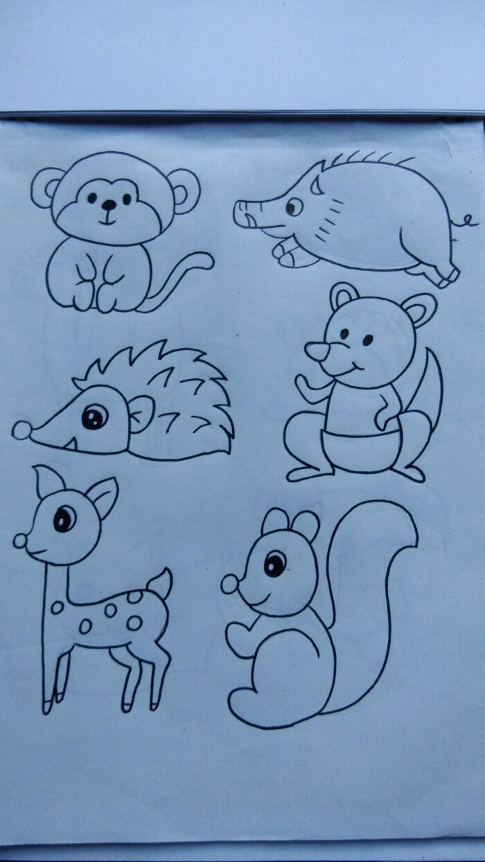 二十个动物简笔画组成图片