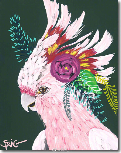 创意动物水粉画