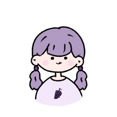 紫色简笔画女孩图片