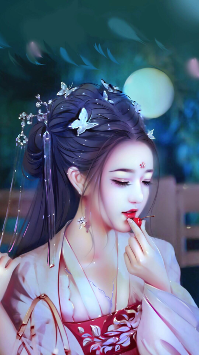 心心手绘美女梦幻图片