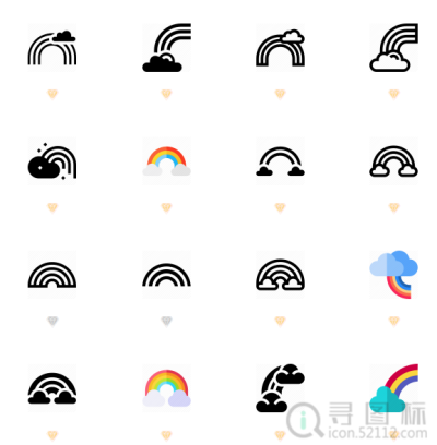 彩虹,雨后,美丽,装饰,图标
