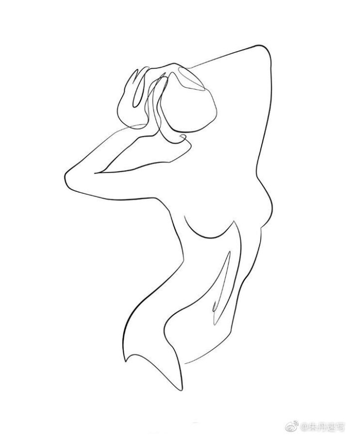 想不想尝试一下一根线画出一个人物形象性感的一笔画(出自人物插画师
