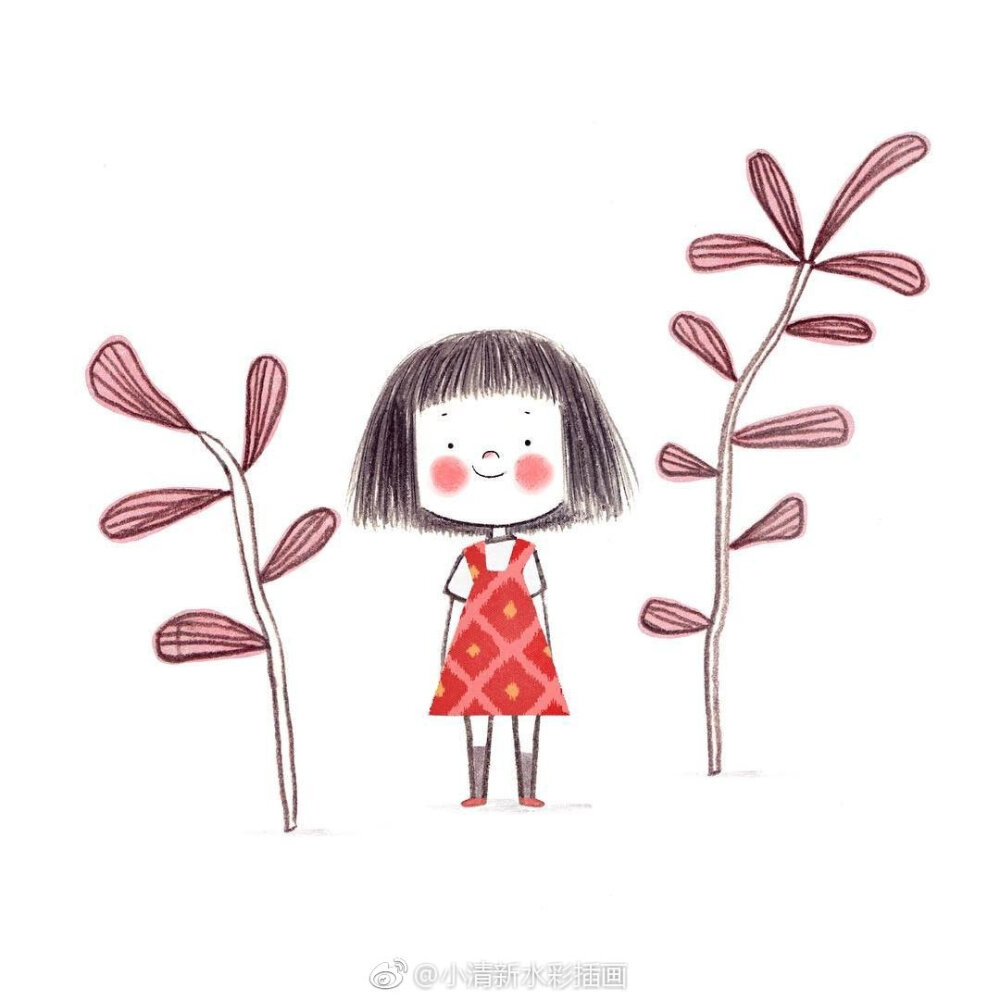 一组超萌的小女孩插画~~[兔子] [微风] ins:aleazui (转)