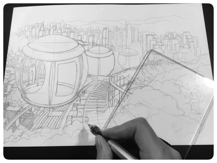 oy手绘:《摩天轮》