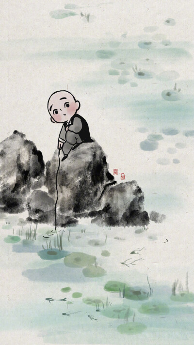 小和尚壁纸黑白