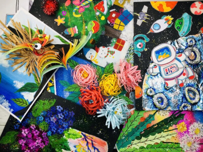烟花儿童创意画