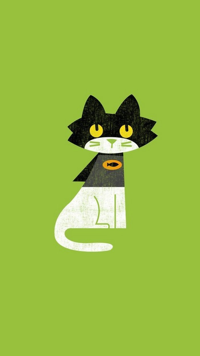 猫咪手机壁纸绿色图片